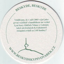 Pivní tácek Ostravice č.1085 - rub