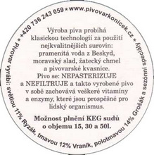Pivní tácek Vojkovice č.1379 - rub