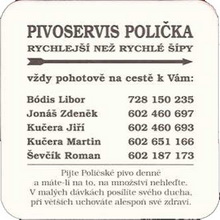Pivní tácek Polička č.1433 - rub