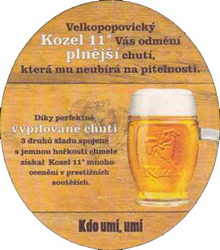 Pivní tácek Velké Popovice č.1455 - rub