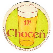 Pivní tácek Choceň č.180 - líc
