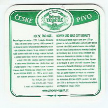 Pivní tácek Třeboň č.184 - rub