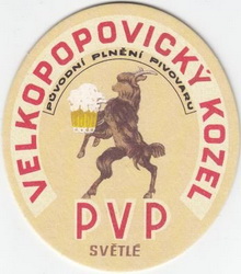 Pivní tácek Velké Popovice č.1929 - líc