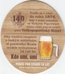 Pivní tácek Velké Popovice č.1929 - rub