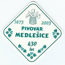 Pivní tácek Medlešice č.209 - líc