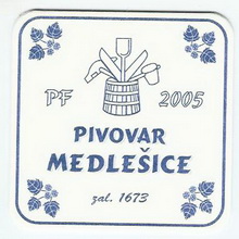 Pivní tácek Medlešice č.212 - líc