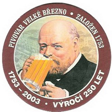 Pivní tácek Velké Březno č.348 - líc