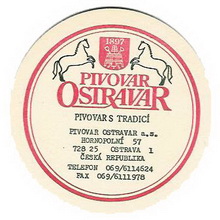 Pivní tácek Ostrava č.444 - líc