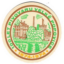 Pivní tácek Velké Popovice č.621 - líc