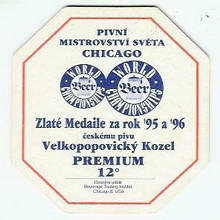 Pivní tácek Velké Popovice č.634 - rub