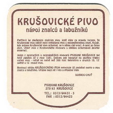 Pivní tácek Krušovice č.775 - rub