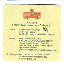 Pivní tácek Krušovice č.813 - rub